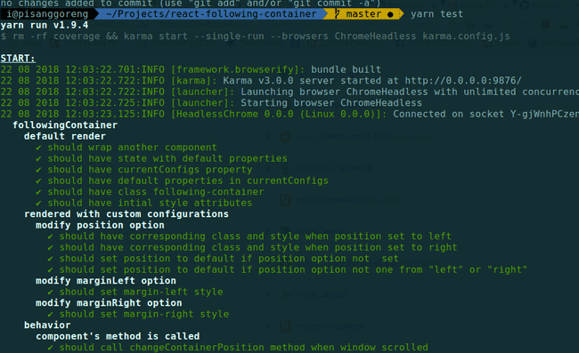 Menjalankan automated test.