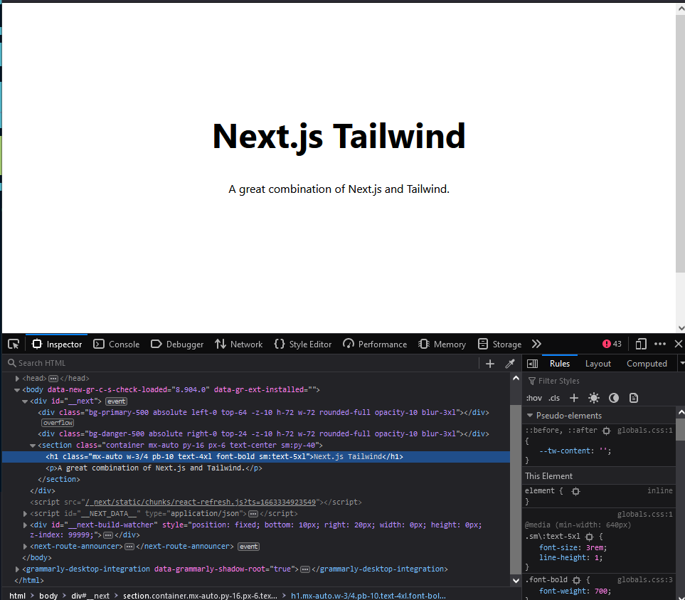 Landing page using Tailwind
